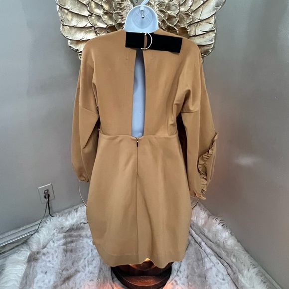 Tibi Mustard/Tan Long Sleeve Dress Size 4 - Picture 7 of 15